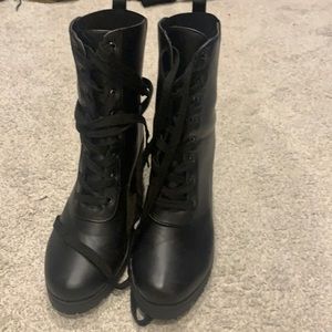 Black combat boots